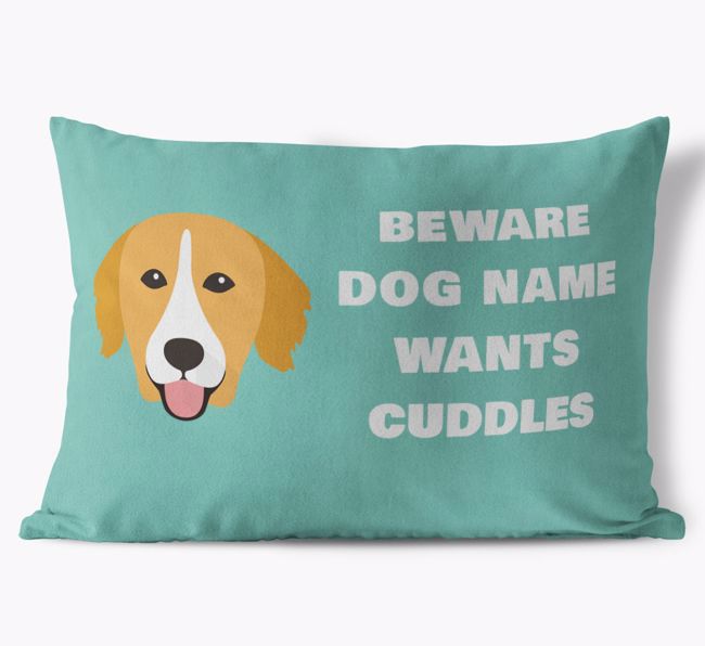 Beware of Cuddles: Personalised {breedFullName} Soft Touch Cushion